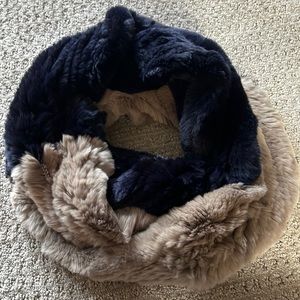 Linda Richards Rabbit Fur Infinity Scarf - Two Tone